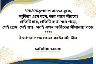 ইমোশনাল ছেলেদের কষ্টের স্ট্যাটাস